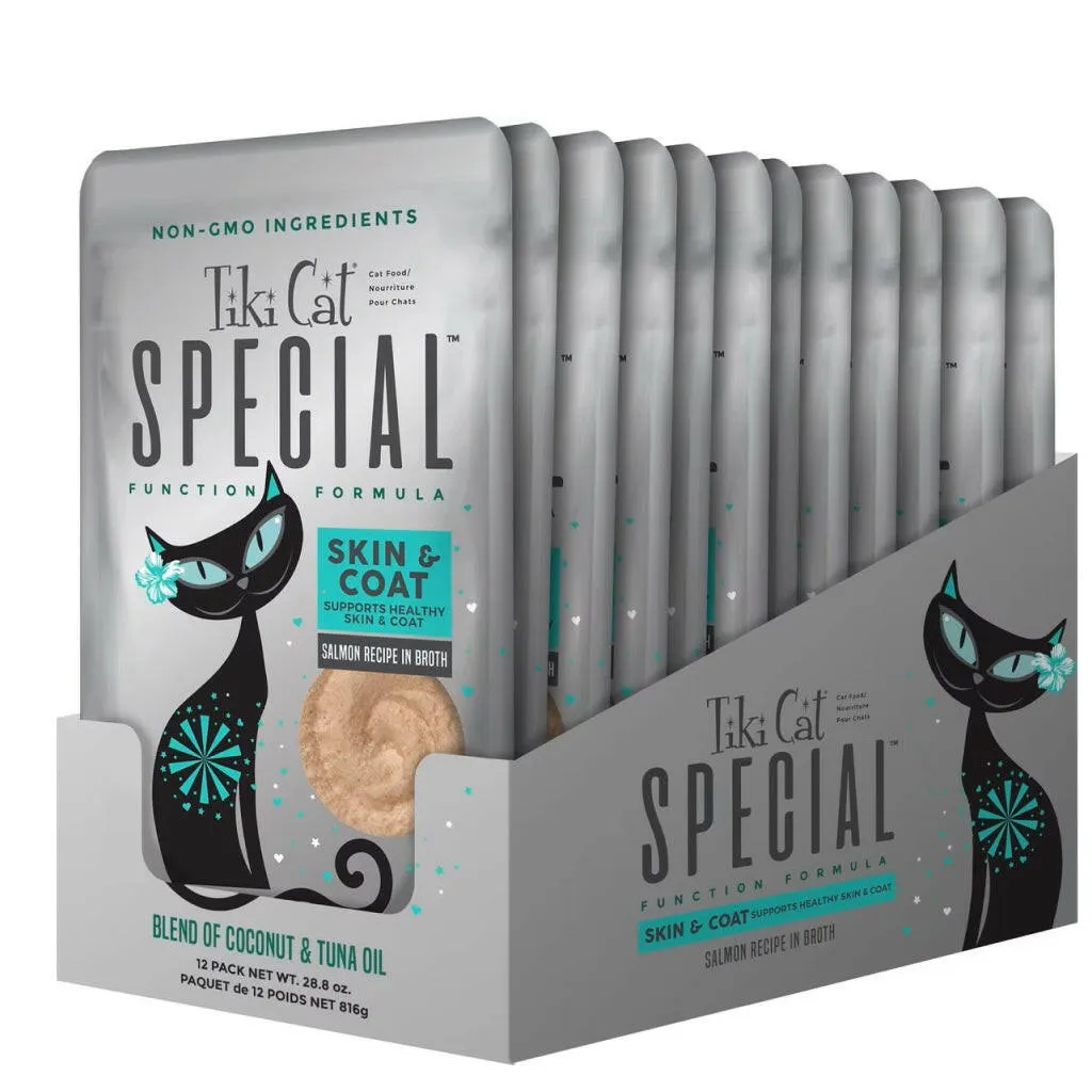 Tiki Cat Special Mousse Skin & Coat Salmon (2.4 oz x 12 pouches)