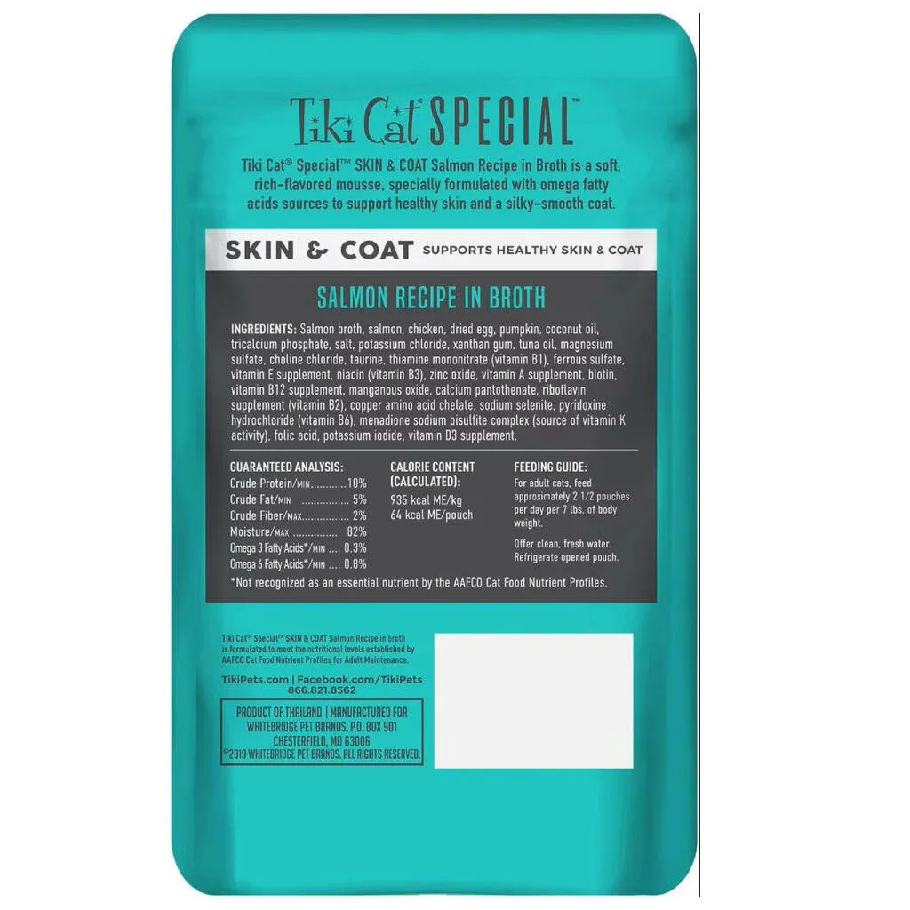 Tiki Cat Special Mousse Skin & Coat Salmon (2.4 oz x 12 pouches)