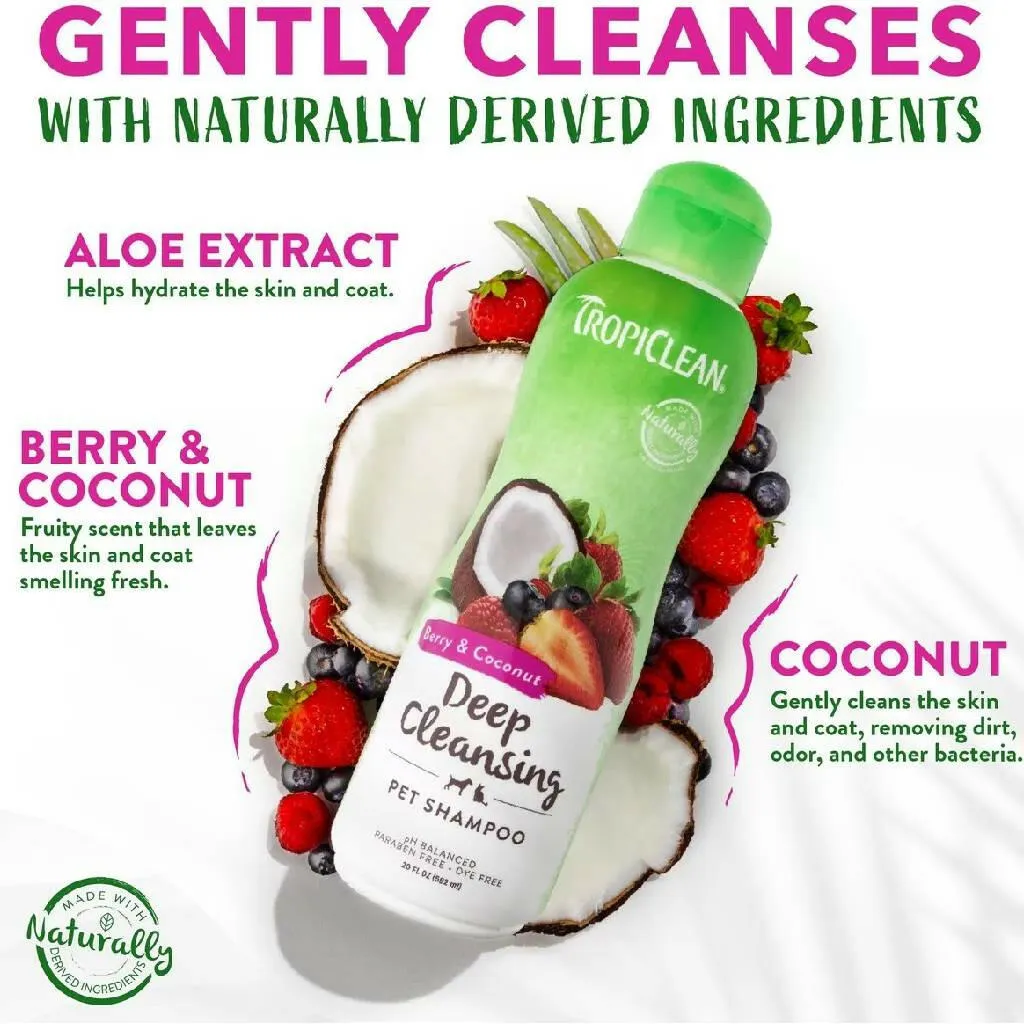Tropiclean Coconut & Berry Deep Cleansing Shampoo For Pets