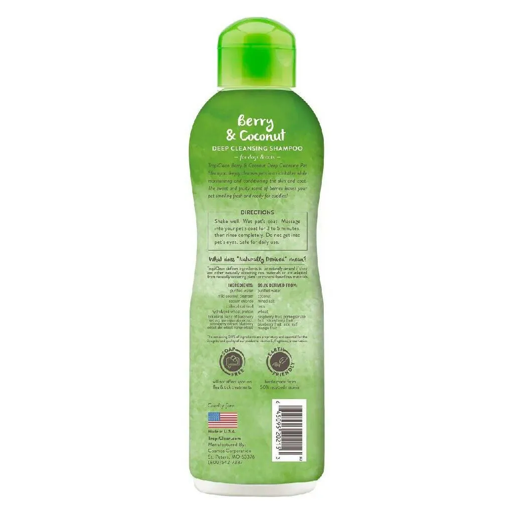 Tropiclean Coconut & Berry Deep Cleansing Shampoo For Pets