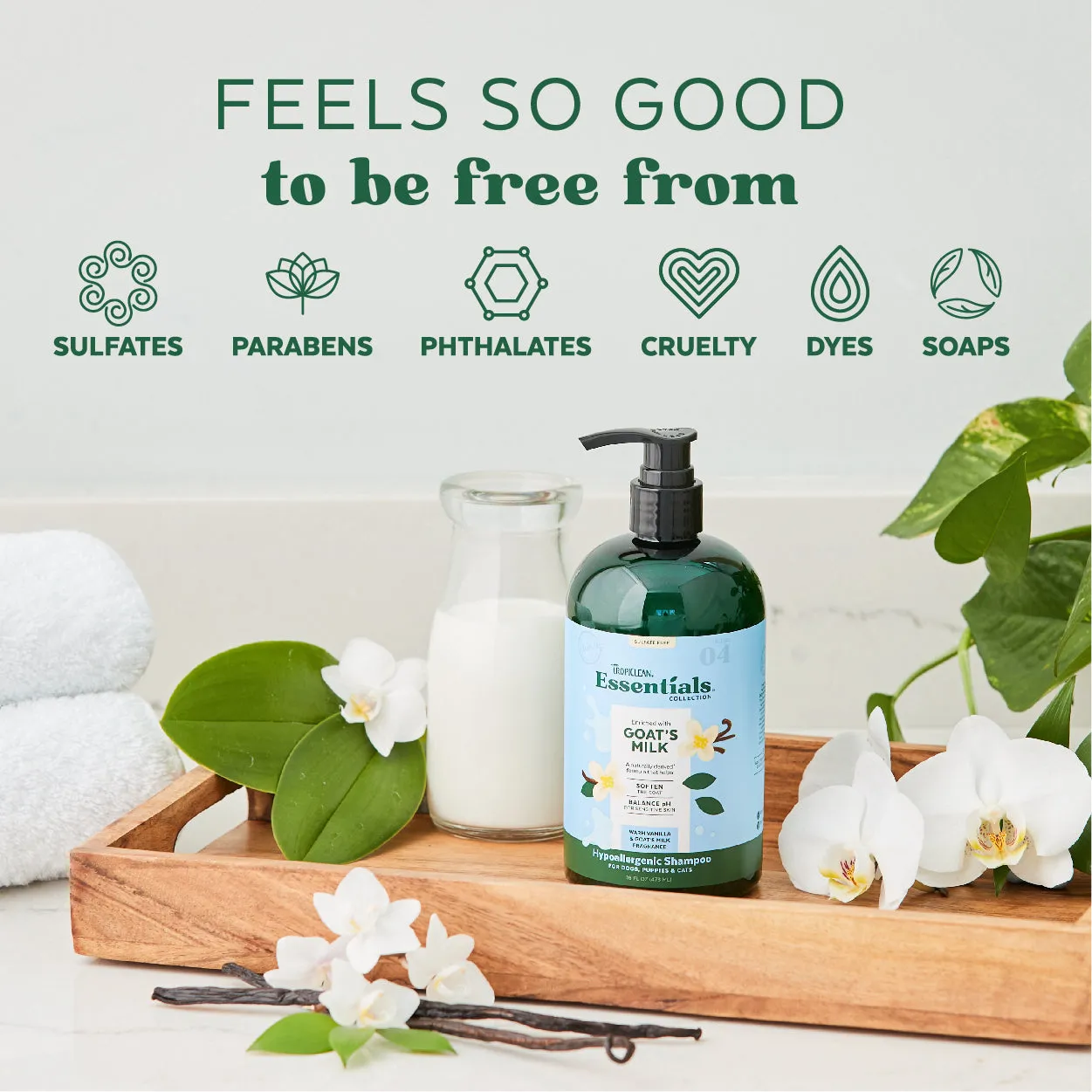 Tropiclean Goat's Milk Hypoallergenic 16-oz, Pet Shampoo