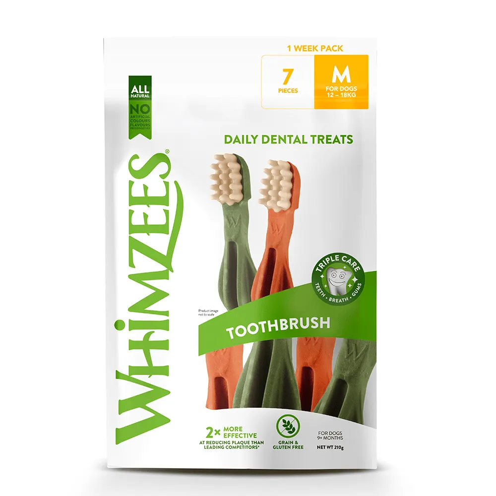 Whimzees dental brush treats for dogs